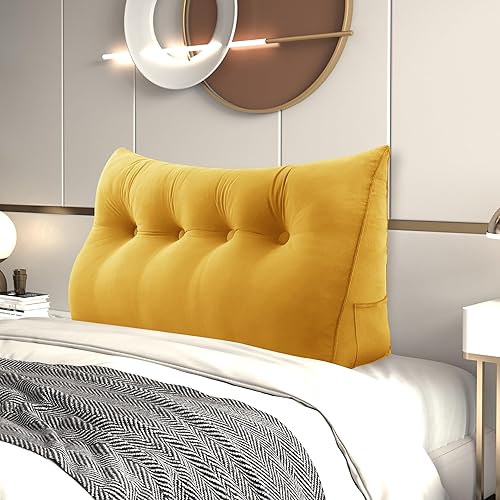 Vista 30 de Almohada de Cuña para Cabecero, Almohada Bolster Grande para Lectura, Almohadas para Sentarse en la Cama para Adultos, Cojín Triangular