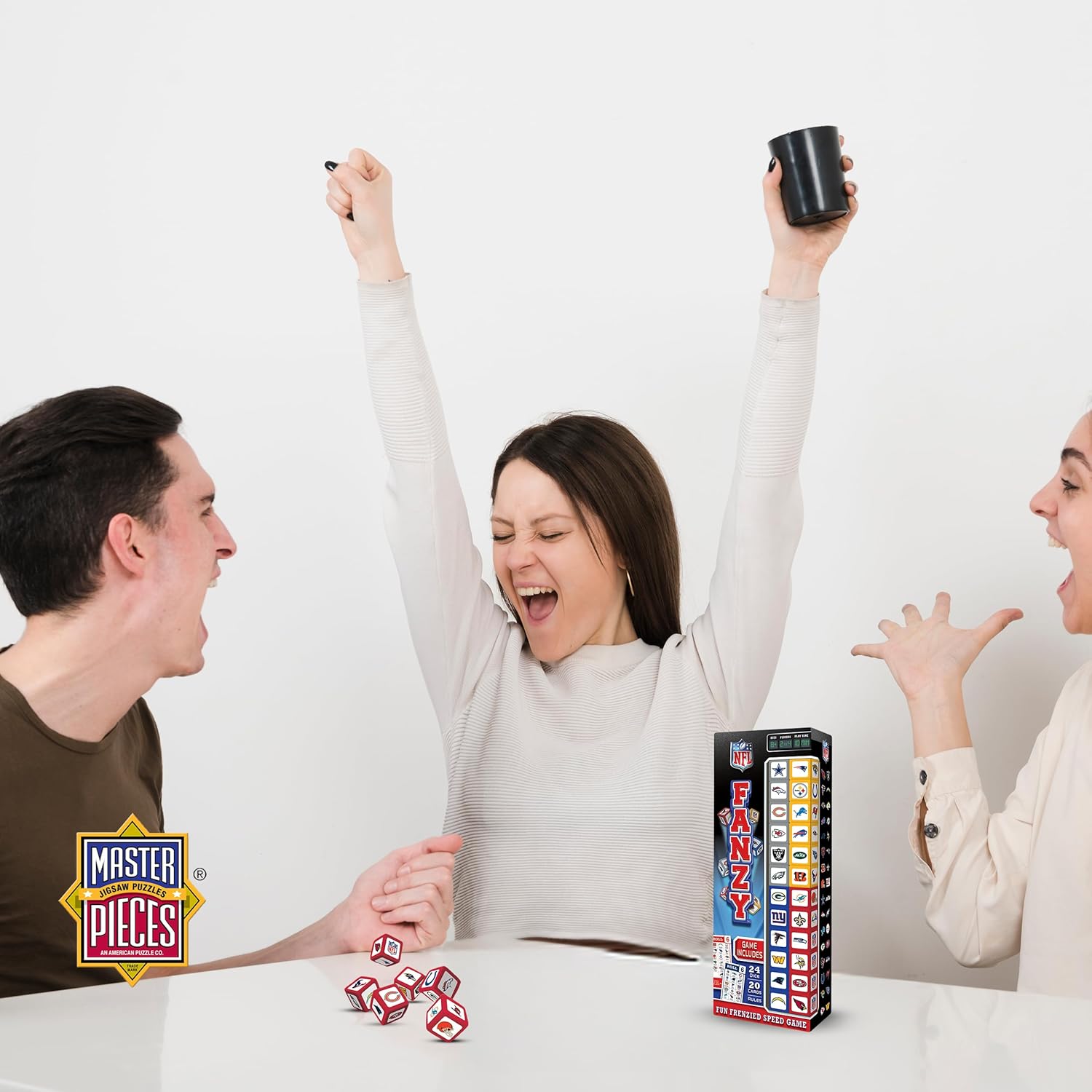 MasterPieces Family Game - NFL League Fanzy Dice Game - Officially Licensed Game for Kids & Adults