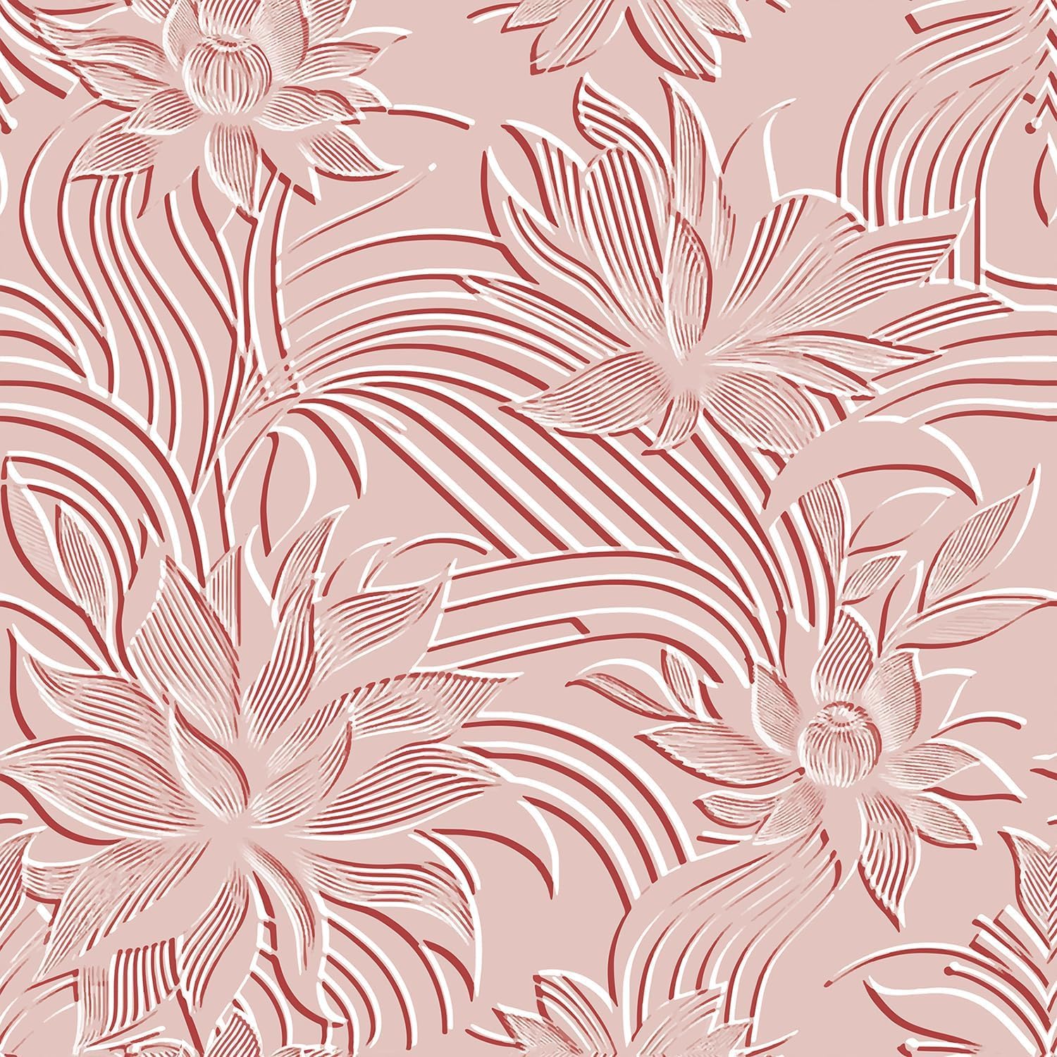 Papier peint amovible 3D à motif floral rose pour décorer une chambre à coucher cocooning