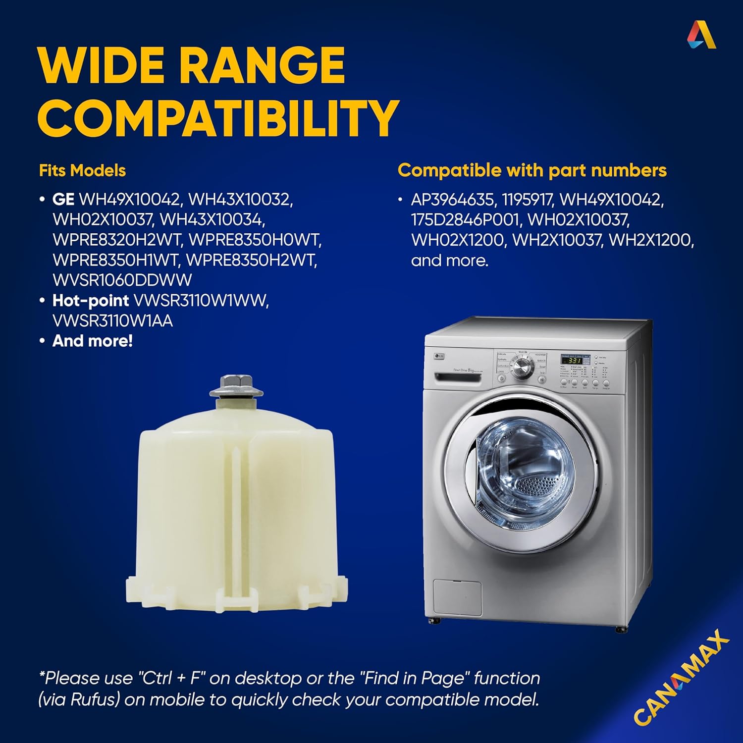 【Upgraded 2026】WH49X10042 Washer Agitator Coupling Kit - Compatible with GE & Hotpoint Washers - Replaces AP3964635 1195917 175D2846P001 WH02X10037 WH02X1200 WH2X10037 WH2X1200