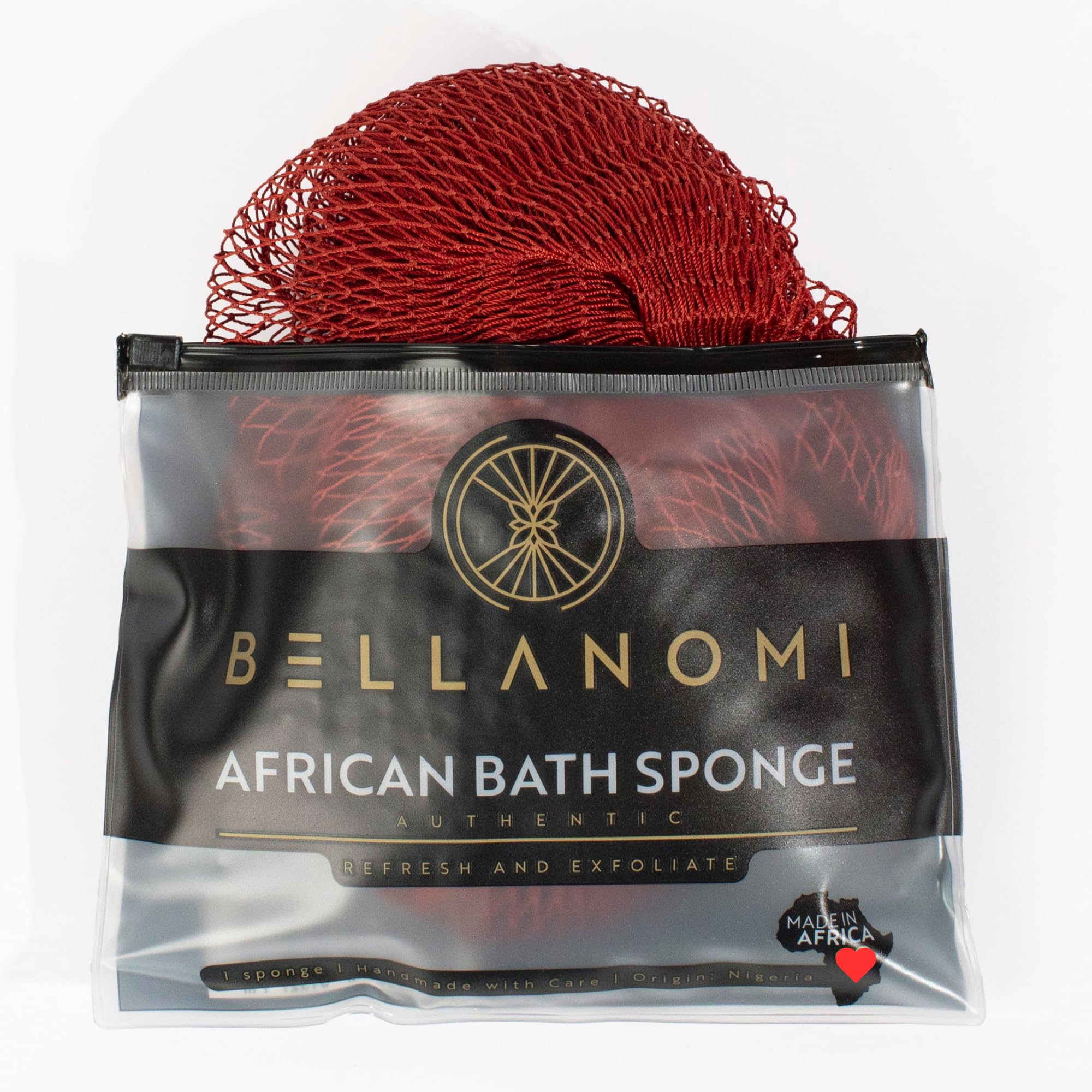 African Exfoliating Net Sponge, Authentic, Ethically sourced from Nigeria, 45 inches Long, Back Scrubber for Daily use (Copper Brown)