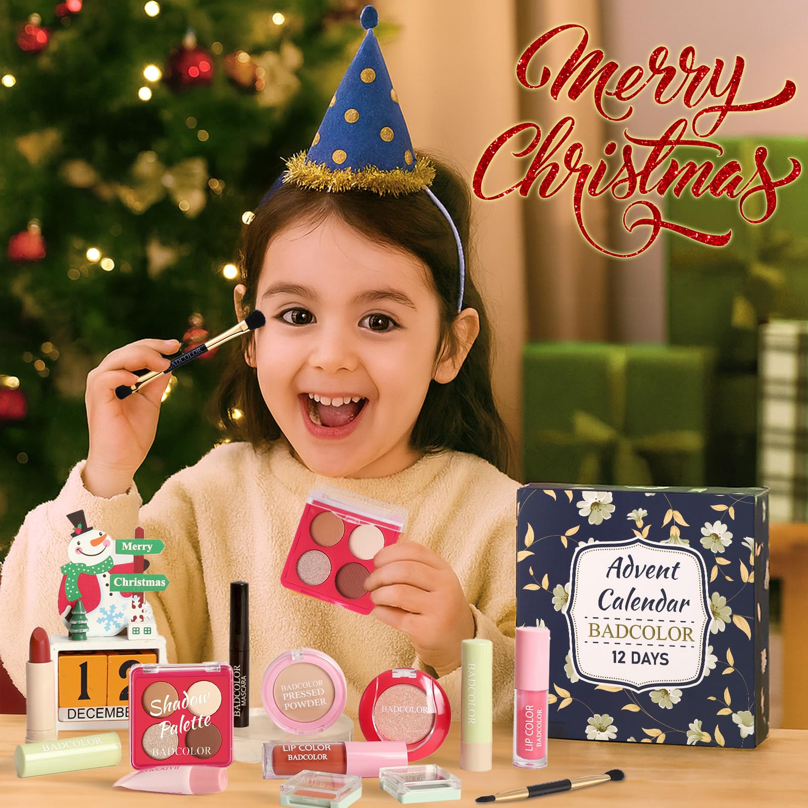 Set de maquillaje calendario de Adviento – 12 días de Navidad cuenta atrás calendario regalo maquillaje sets
