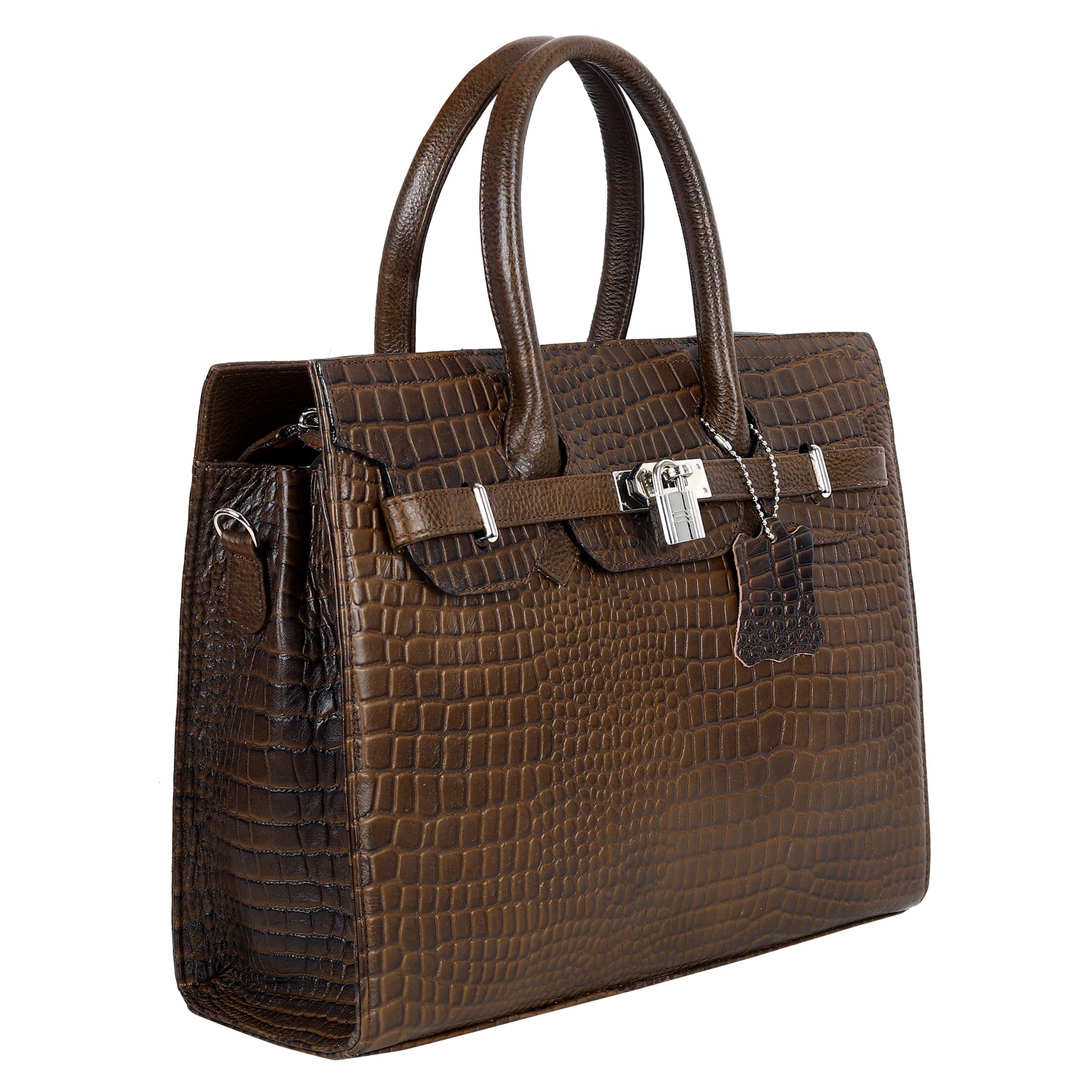 HYATT Leather Accessories Full-Grain Natural Cro Leather Top-Handle satchel Tote Handbags & Shoulder Sling Bags For Women Office Branded Stylish Latest Size- L-12 X H-10.5 x W- 4.5 Inch-Mehndi Green (B09TL513FY) Amazon Price History, Amazon Price Tracker