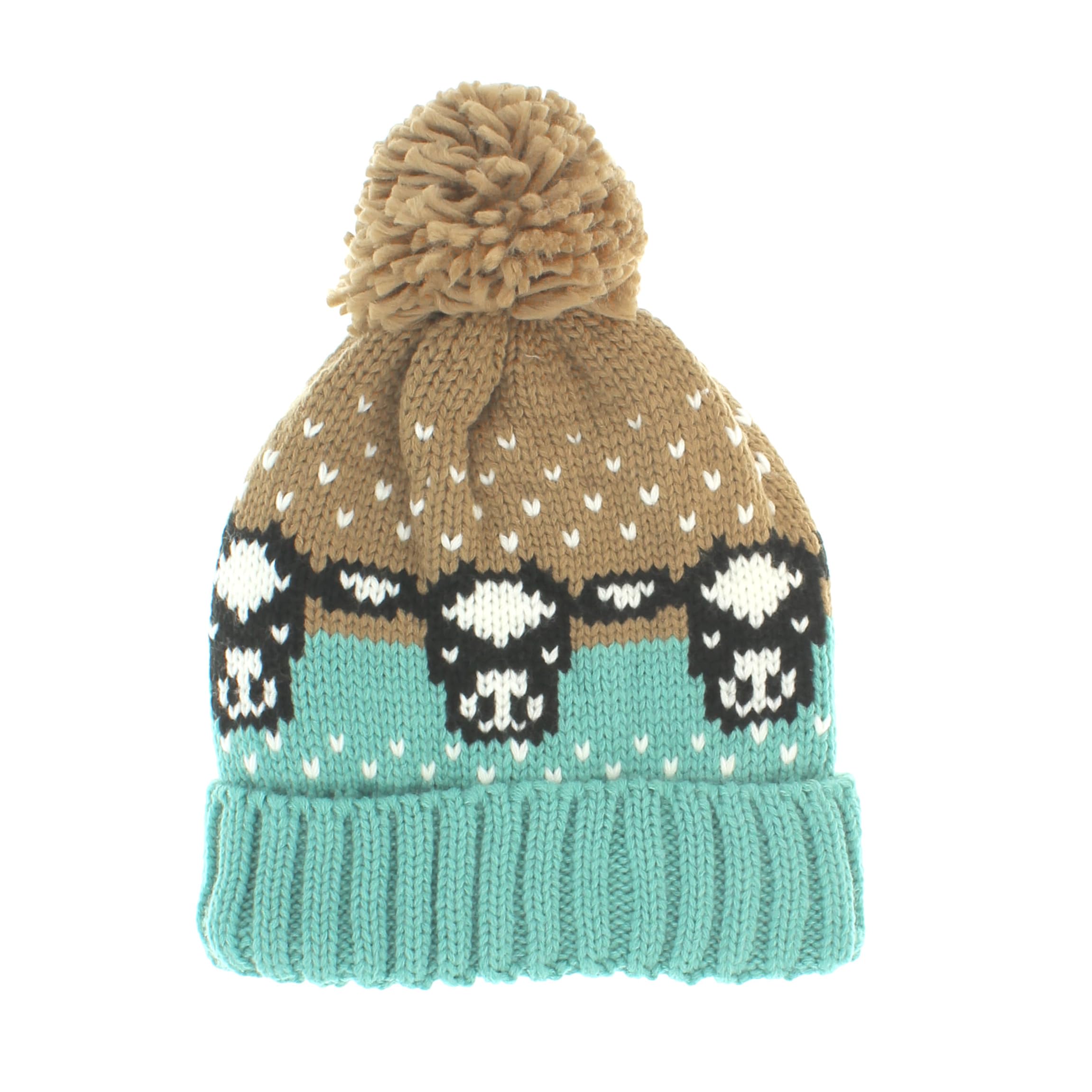 MAGGNA Cow Bobble Pom Hat (Dairy Cow - Turquoise)