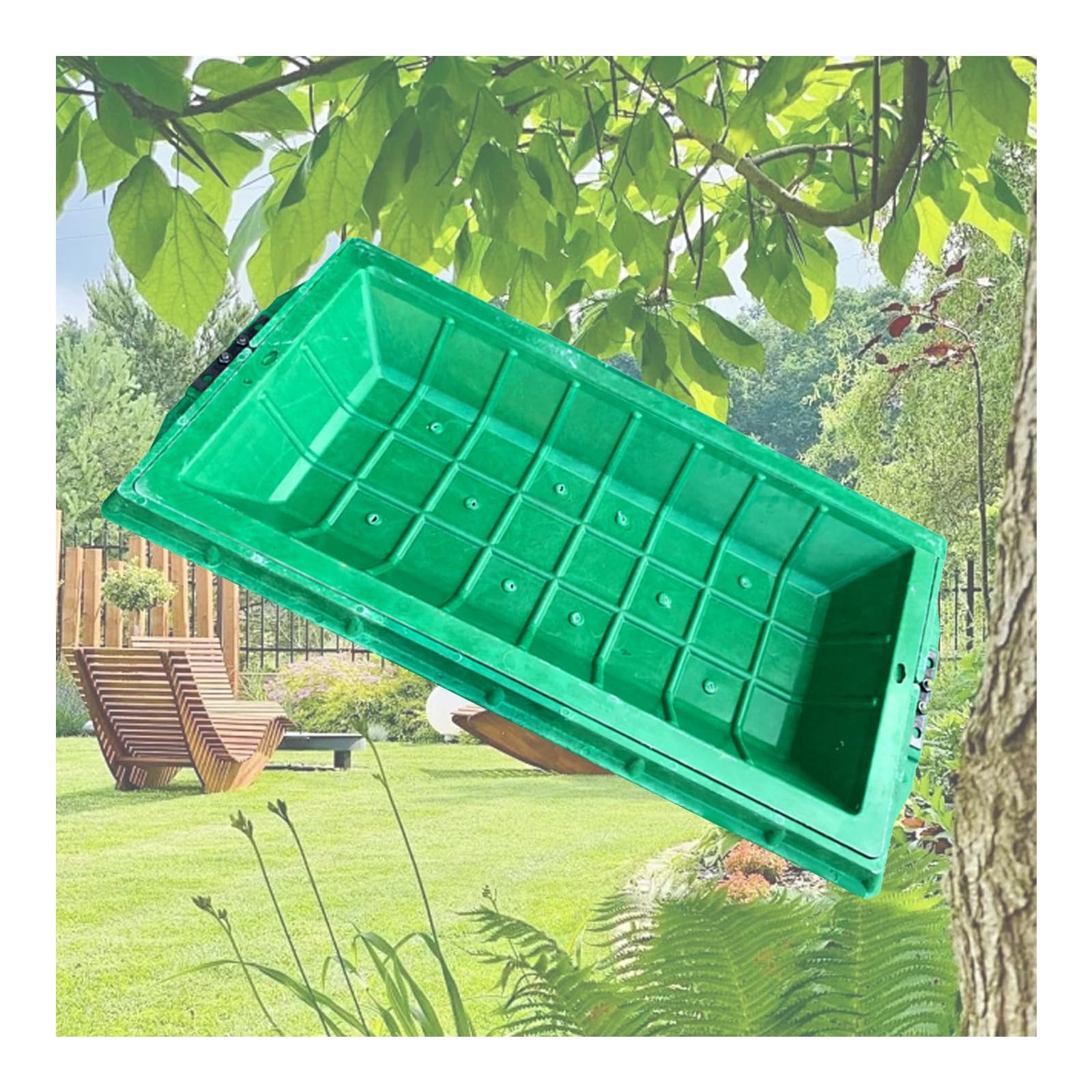 GBRSXYIP Heavy-Duty Invisible Manhole Cover & Frame Recessed Sewage Basin Lid 300kg Bearing Perfect for Patio Garden Garage Highway - 39.4 x 19.7 Inches (B100*50CM)