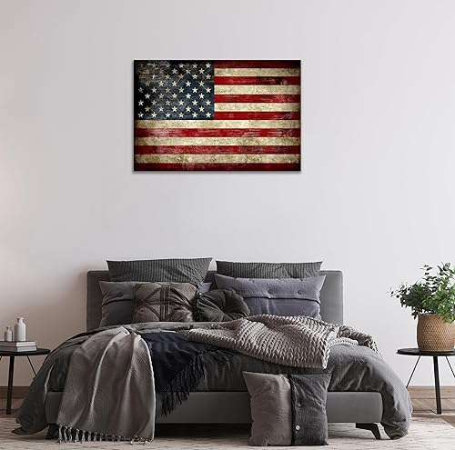 Miniatura 2 de SKASNFAI Póster retro de la bandera de Estados Unidos, arte de pared para la oficina en casa, imagen positiva, Día de la Independencia, Día de los