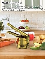 Vista 6 de Ricer de patatas grande de 15oz, ricer de acero inoxidable resistente para puré de patatas, herramienta de cocina para puré de batata con mango