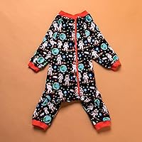 Vista 8 de LovinPet Traje grande para perro/camiseta de protección solar Doberman/estampado negro de astronautas espaciales/suéter ligero, pijama grande