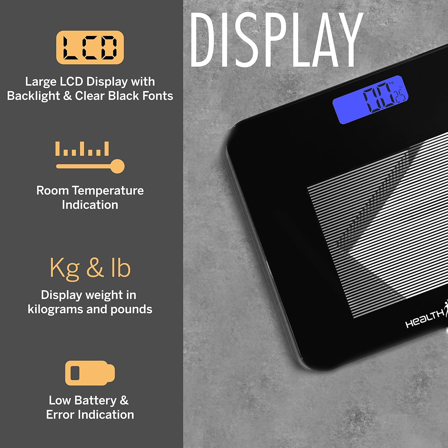 HealthSense Weight Machine for Body Weight, Weighing Machine & Digital Weighing Scale with Step-On Technology, Room Temperature Indicator, Large Blue LCD, 1 Year Warranty & Batteries Included - Dura-Glass PS 115 HealthSense Weight Machine for Body Weight, Weighing Machine & Digital Weighing Scale with Step-On Technology, Room Temperature Indicator, Large Blue LCD, 1 Year Warranty & Batteries Included - Dura-Glass PS 115