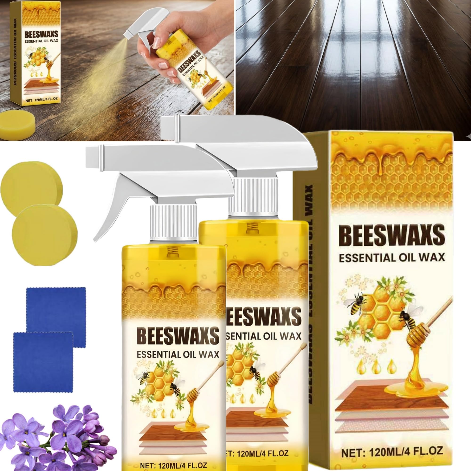wgzixezn 2026 Wood Polishing Beeswax Spray-120ml 4 Fl Oz Beeswax Wood Polish Spray 120ml for Furniture & Floor, Natural Bees Wax Care Spray & Restorer, For Living Rooms,Kitchens Home