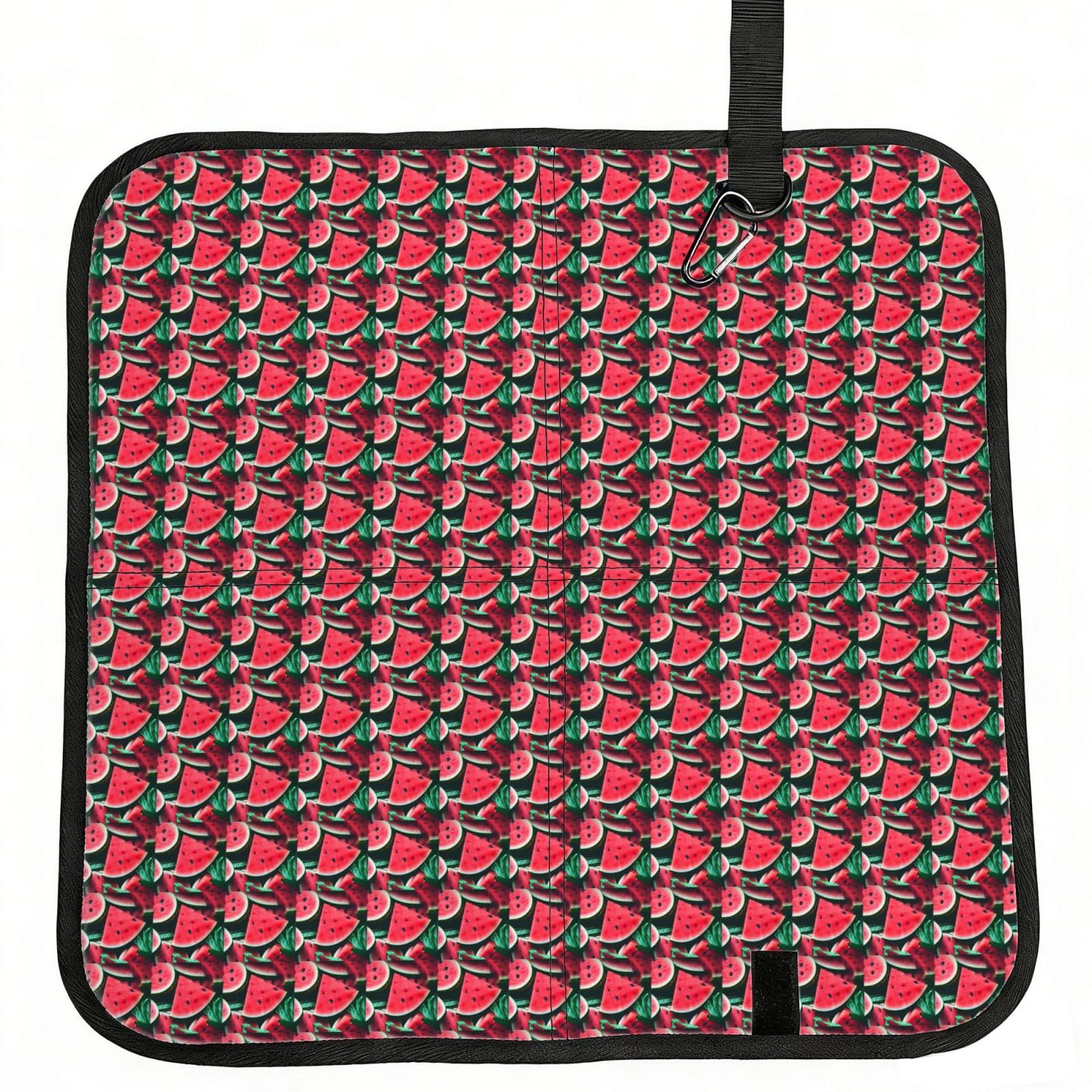 NImongt Red Watermelon Print Portable Chair Pad Foldable Seat Cushion Outdoor Seating Office Picnic Camping