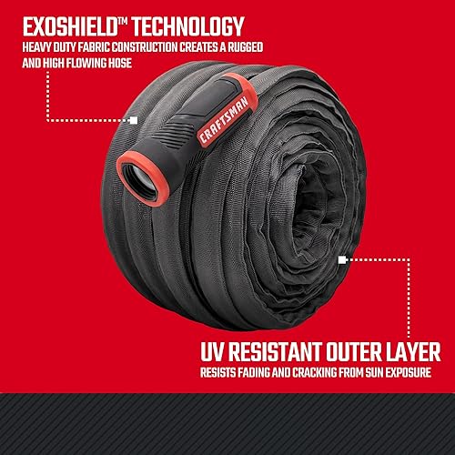 Miniatura 2 de CRAFTSMAN ExoShield Manguera de tela resistente  Manguera de jardín ligera de grado industrial de 100 pies x 58 pulgadas