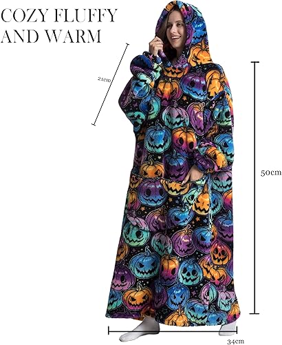 Miniatura 6 de Capecage - Manta con capucha, sudadera con capucha larga como regalos de cumpleaños para mujeres y hombres, manta portátil larga para mujeres y