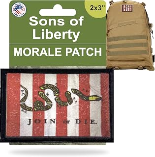 RedheadedTshirts Sons of Liberty Flag Tactical Patch -Made in The USA- Patriot Patriotic Revolutionary War, 2x3