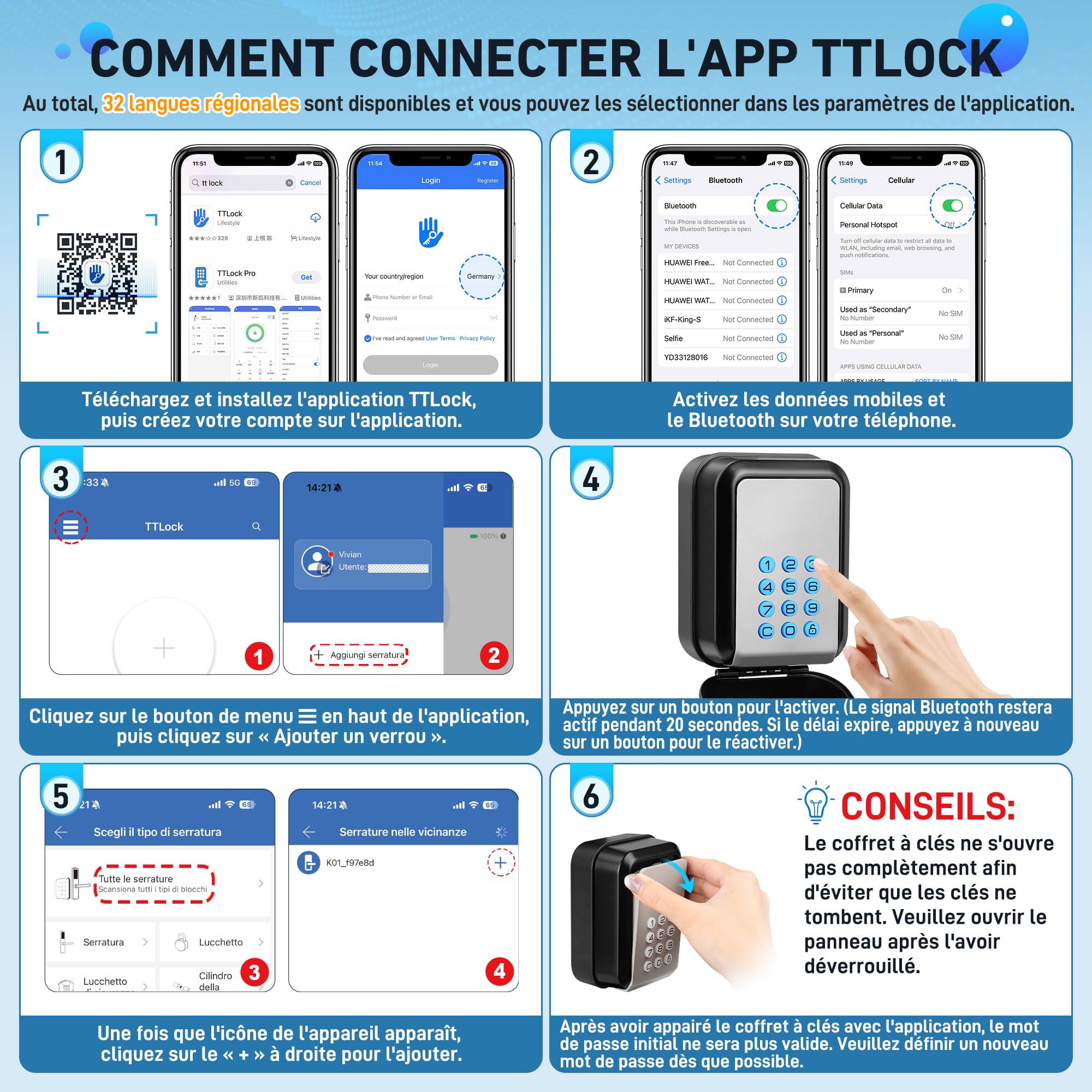 Boîte à Cléfs Sécurisée Exterieur |Bluetooth Connectée| Boitier Clefs Murale Digital Boite a Clef Connectee & Codes Multiples, IP65 Étanche Boite a Cle avec Code Rétroéclairé