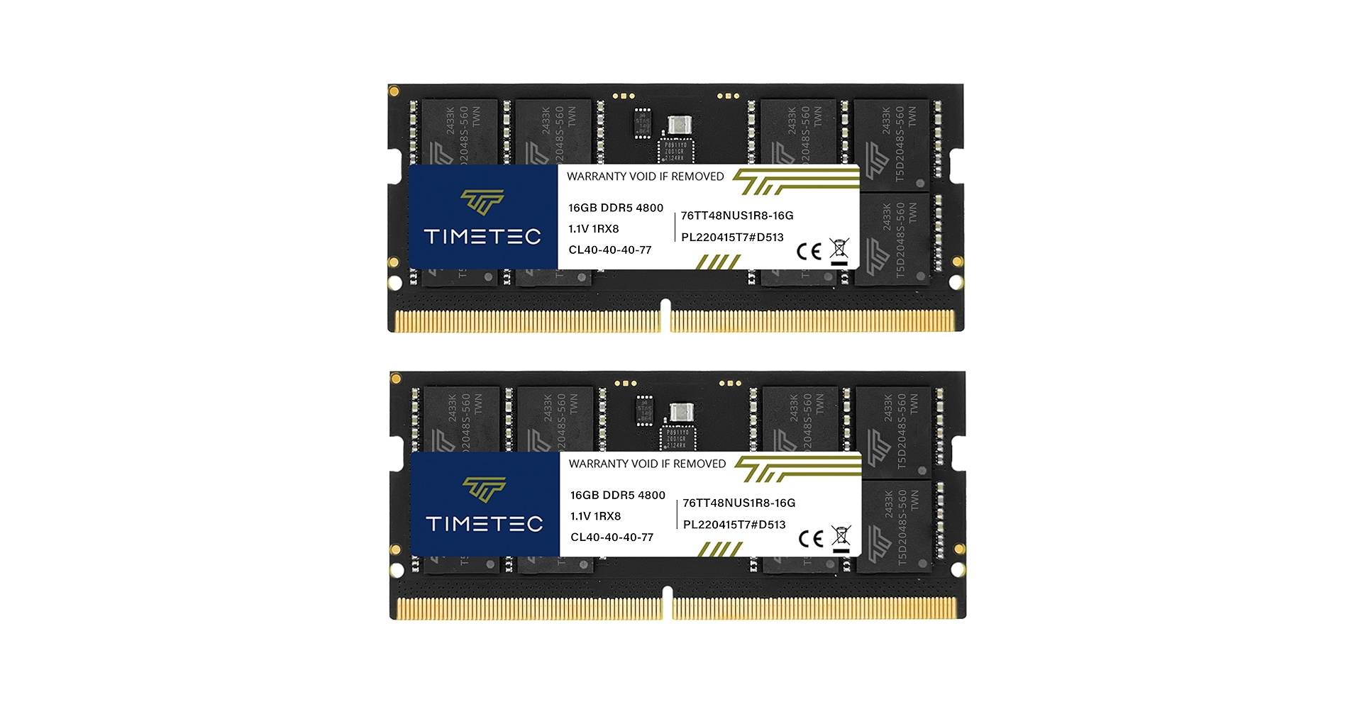Timetec 32GB KIT(2x16GB) DDR5 4800MHz PC5-38400 Unbuffered