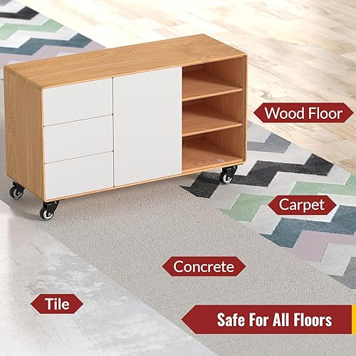 Miniatura 10 de Ruedas giratorias de 2 pulgadas sin freno ni ruedas de ruido ruedas resistentes capacidad total de 600 libras paquete de 4