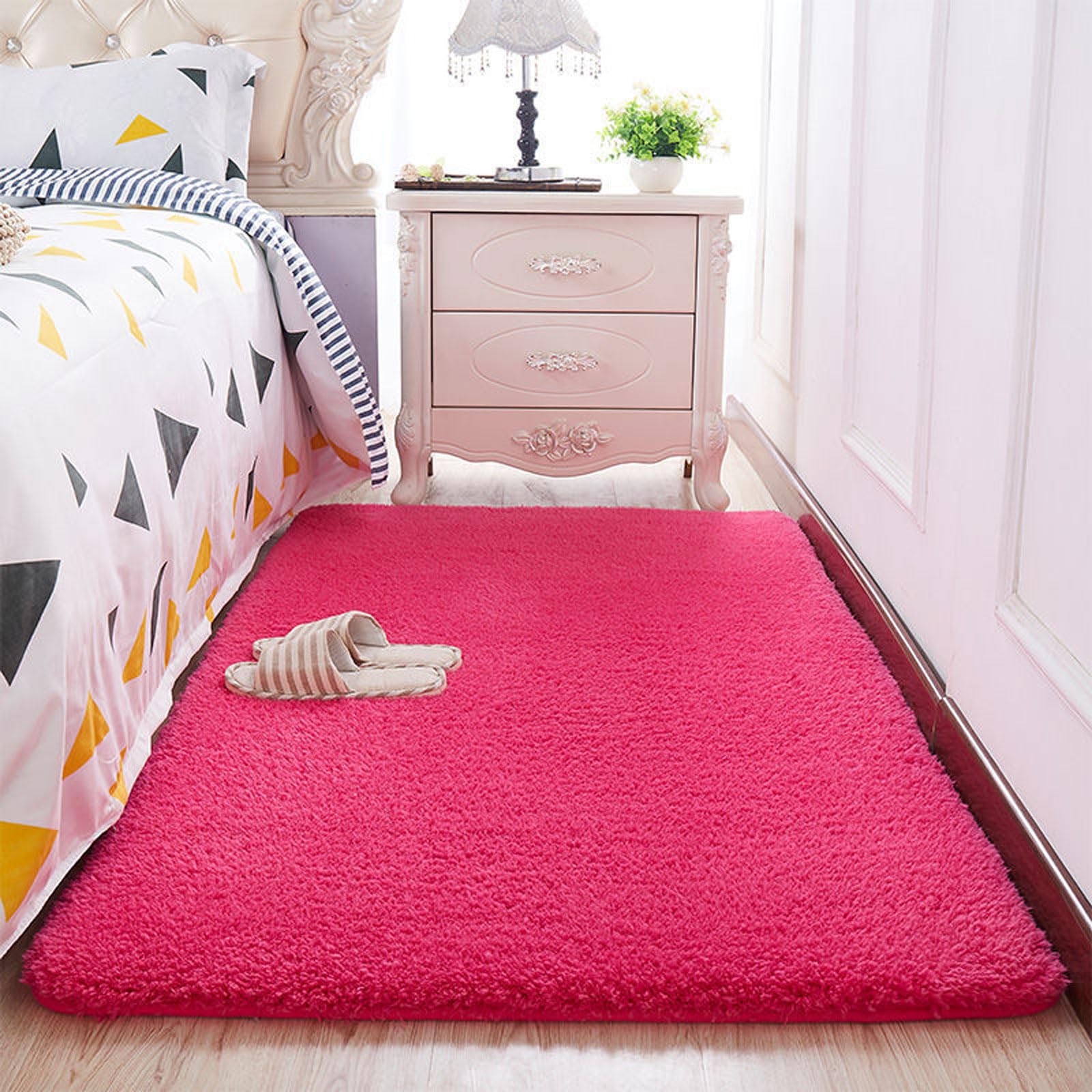 Tapis de salon à poils longs de luxe extra large tapis dense
