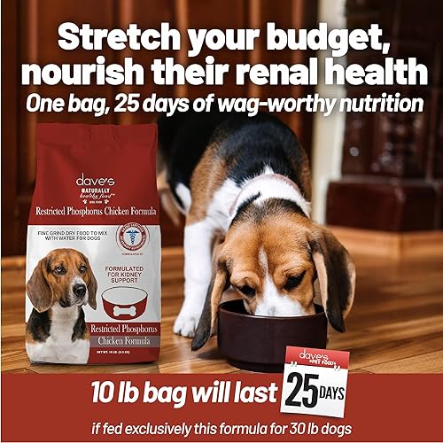 Miniatura 7 de Dave's Pet Food Kidney - Alimento para perros (fórmula de pollo desmenuzado) sin receta, bajo en fósforo, bajo en sodio, soporte renal renal