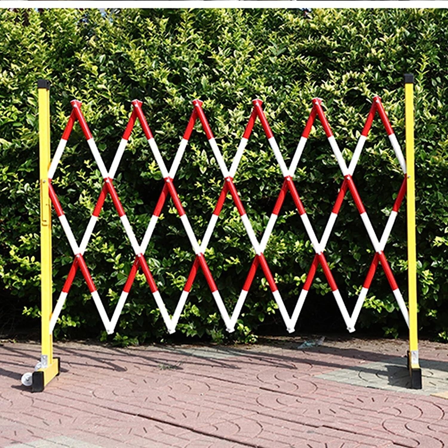 MYUYEE Portable Folding Barricade With Wheels - 1.2X6M Insulated Traffic Fence Red Crowd Control Barrier For Events Safety And Versatile Use(Yellow-1.2X2.5M)