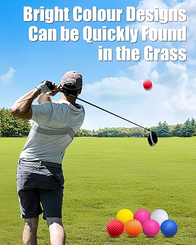 Miniatura 5 de Paquete de 24 pelotas de práctica de golf de espuma, pelotas de golf de práctica para patio trasero, sensación realista y vuelo limitado, pelotas de