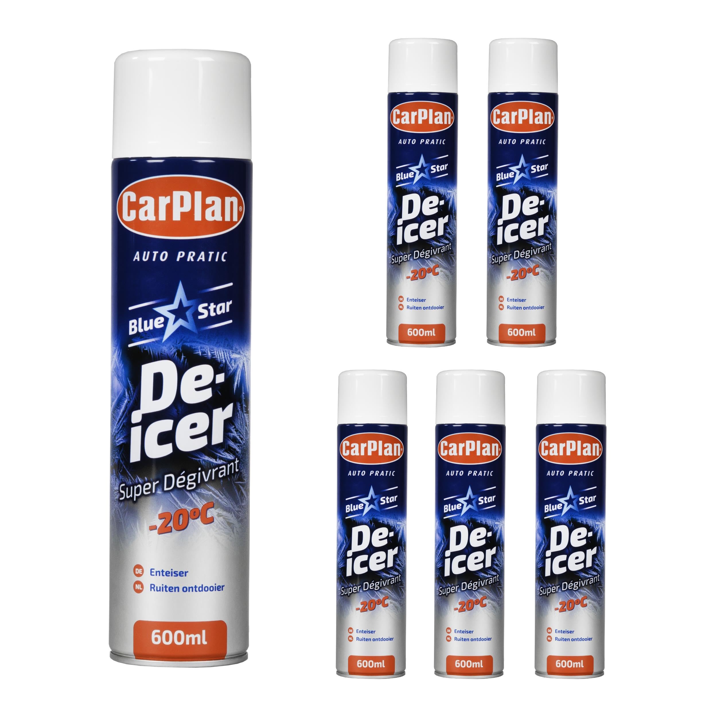 CarPlan Auto Windscreen Aerosol Deicer TETSDI600,600ml (6 Cans in Pack)