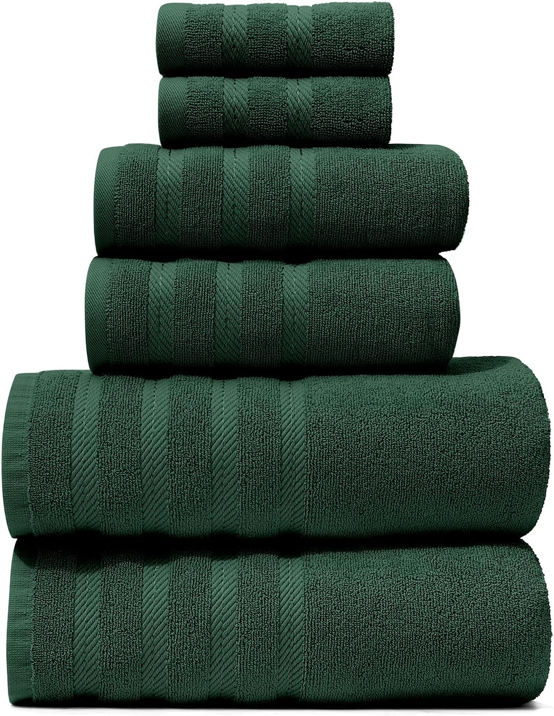 Hearth & Harbor Bath Towels for Bathroom – 100% Ring Spun Cotton Luxury Bathroom Towels – Soft & Highly Absorbent Bath Towels Set, 6 Piece Set, Hunter Green Hearth & Harbor Bath Towels for Bathroom – 100% Ring Spun Cotton Luxury Bathroom Towels – Soft & Highly Absorbent Bath Towels Set, 6 Piece Set, Hunter Green