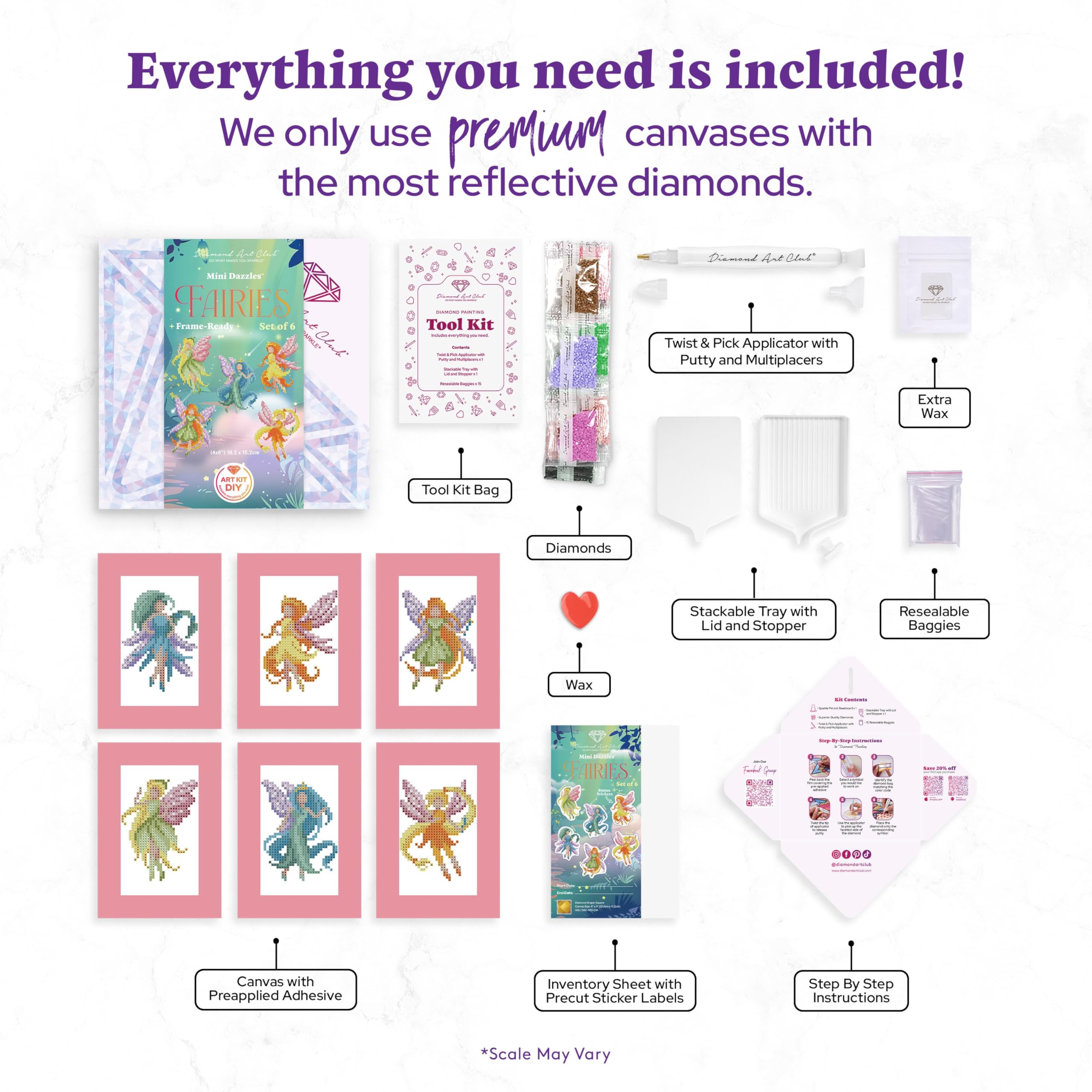 Amazon.co.jp: DIAMOND ART CLUB Mini Dazzles - 妖精、楽しいDIY