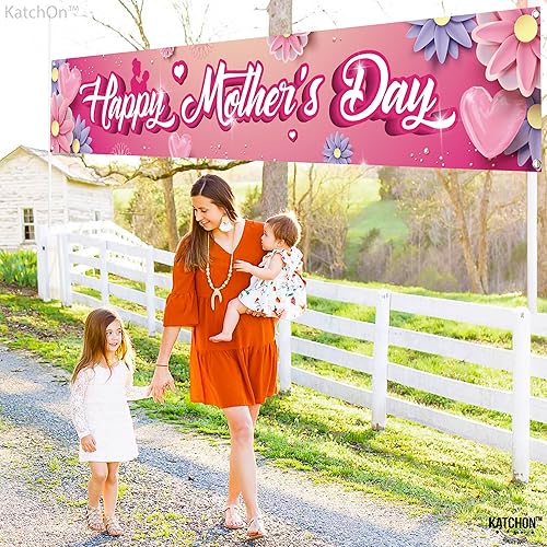 Miniatura 3 de KatchOn, Pancarta extragrande para el día de la madre, 120 x 20 pulgadas, letreros para el día de la madre, decoraciones del día de la madre para