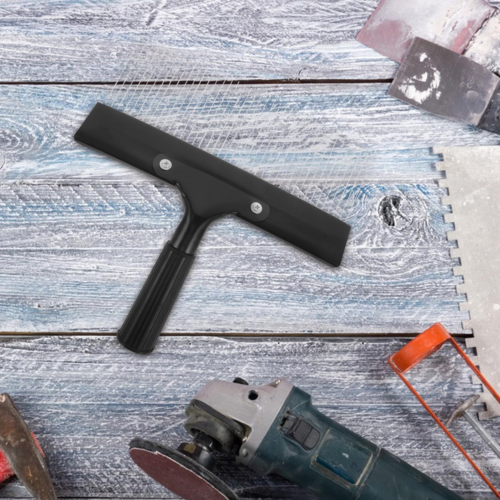 Narzędzie do teksturowania ścian ze stali nierdzewnej z uchwytem wielofunkcyjna szczotka do tynku i teksturowania sco artystyczne narzędzie do malowania 1 sztuka idealna do projektów DIY