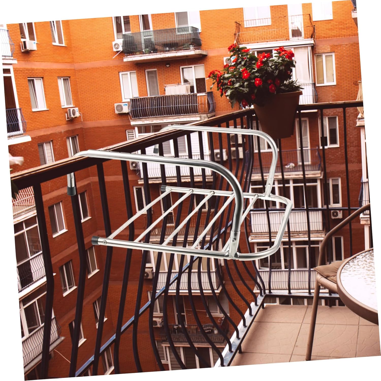 Multi-Functional Telescopic Clothes Drying Rack Anti-Rust Metal Frame Adjustable Size for Windowsill for Hanging Shoes and Clothes Space-Saving Outdoor and Indoor Use