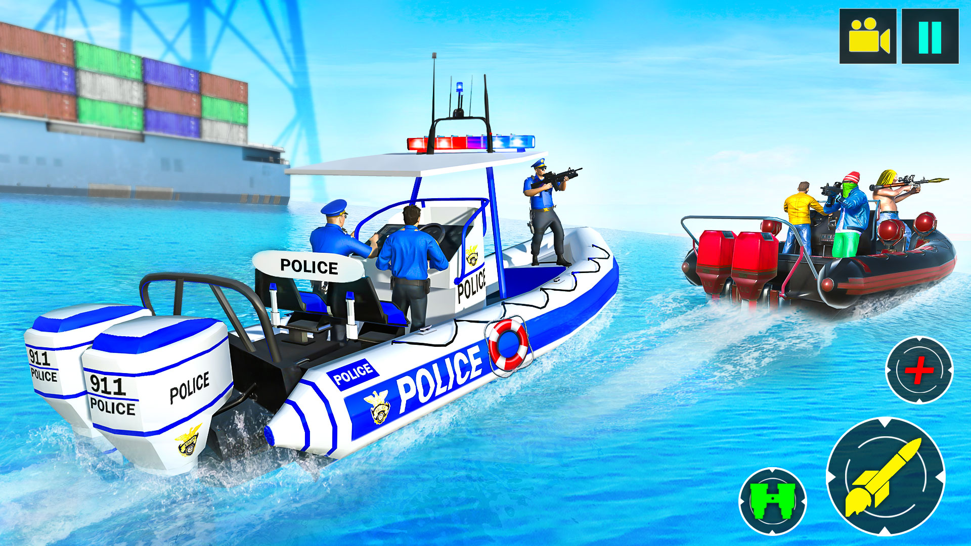 Police Speed Boat Crime Shooting Game City Mafia Gangster Chase Simulator App on Amazon Appstore