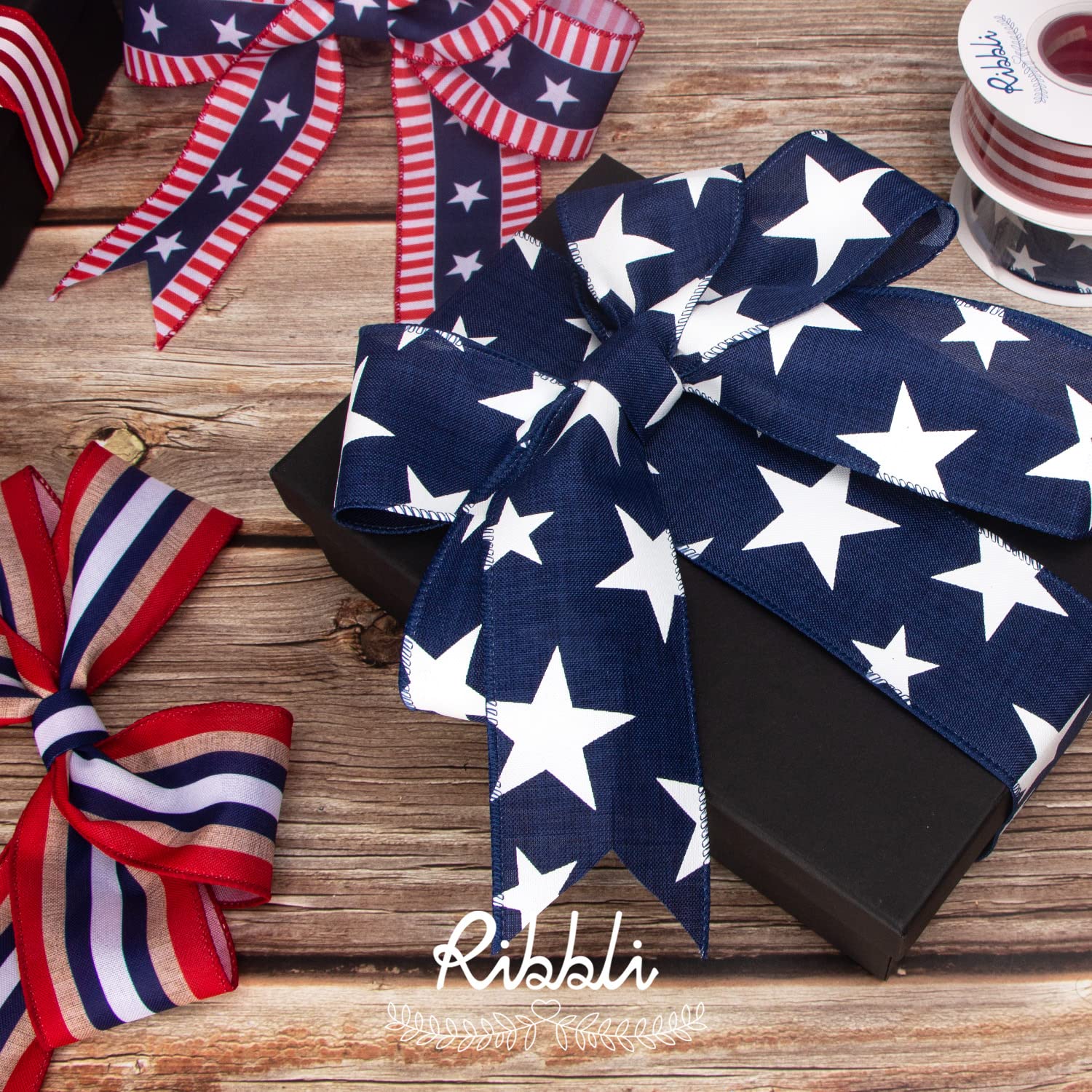 Blue And White Stars Ribbon