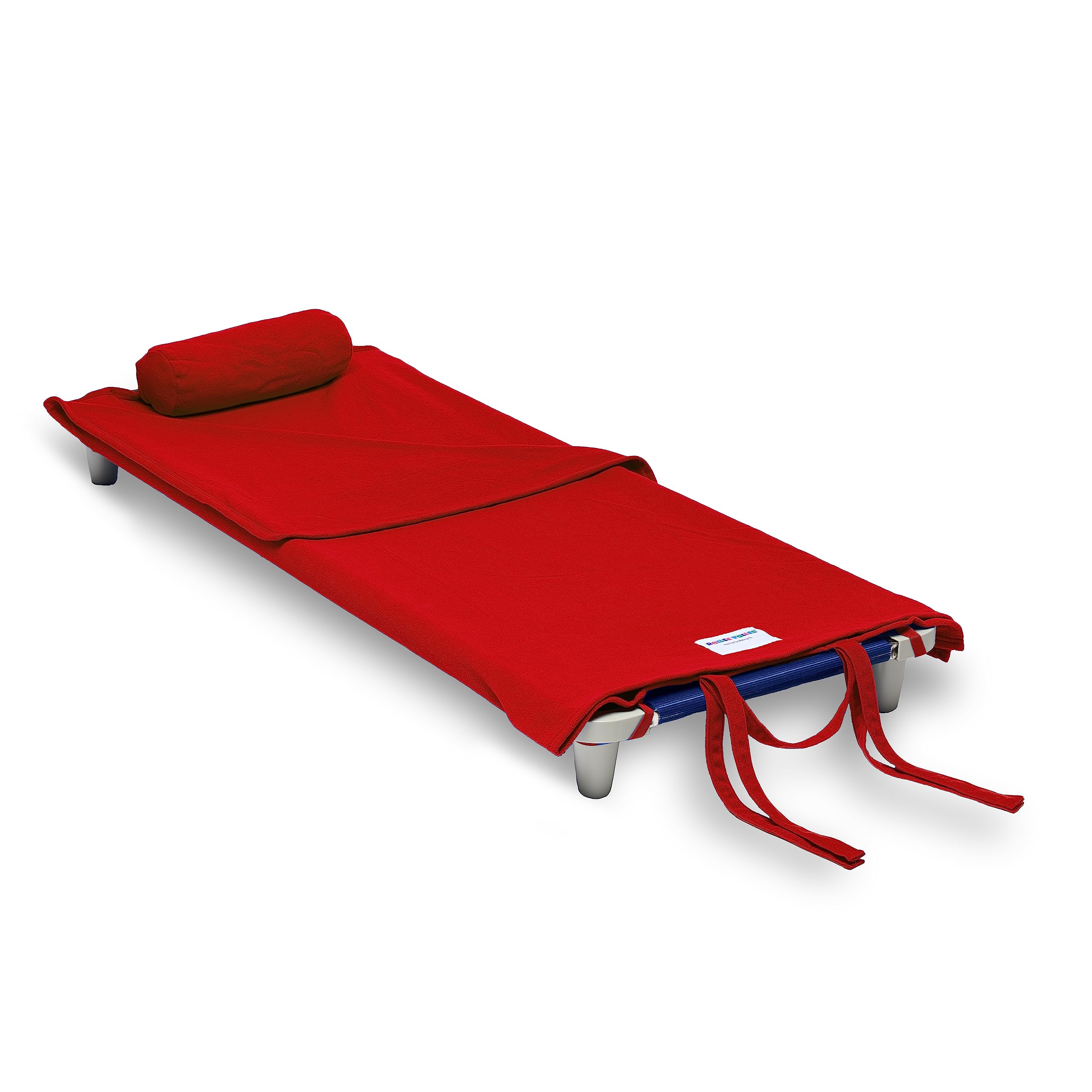 Northwest Rollee Pollee Nap Sac Roll-Up Toddler Blanket with Attached Pillow – Soft Fleece Preschool Nap Mat for Daycare or Travel – Machine Washable – Red