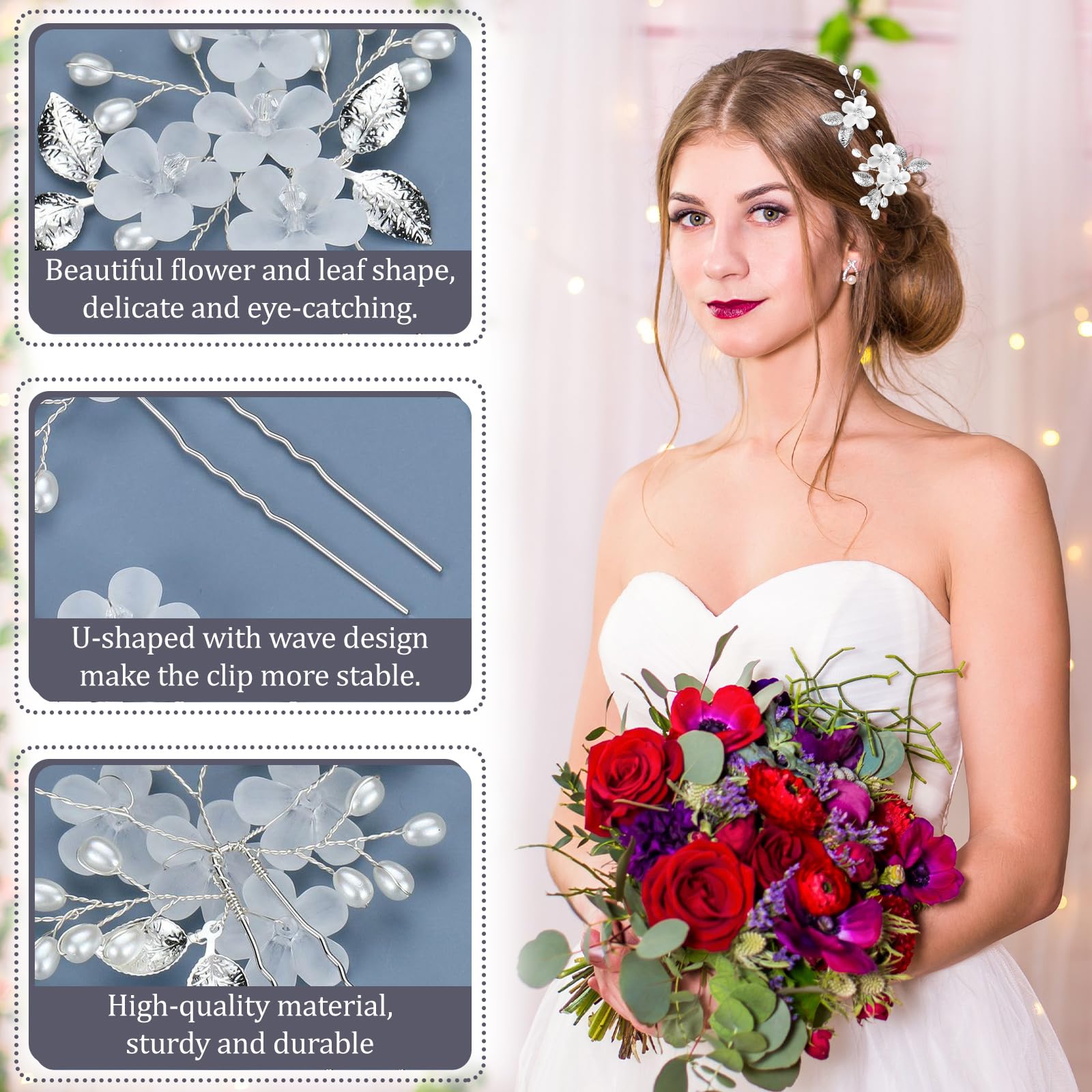 FERMAGLIO CON FIORI FATTI A MANO BIANCO E ARGENTO - Bambini - Abbig