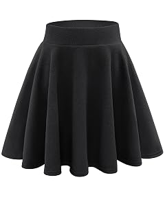 Stelle Womens Casual Skort with Shorts Basic Versatile Stretchy Flared Pleated Skater Mini Skirts