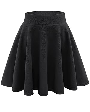 Stelle Womens Casual Skort with Shorts Basic Versatile Stretchy Flared Pleated Skater Mini Skirts