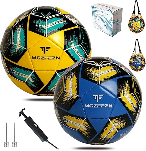 Miniatura 9 de Youth Soccer Ball Size 3/4/5, Kids Outdoor Play Game Training Practice Soccer Ball for Teen Boy Girl Indoor Outdoor with 1 Pump 1 Net Bag and 1 Gift