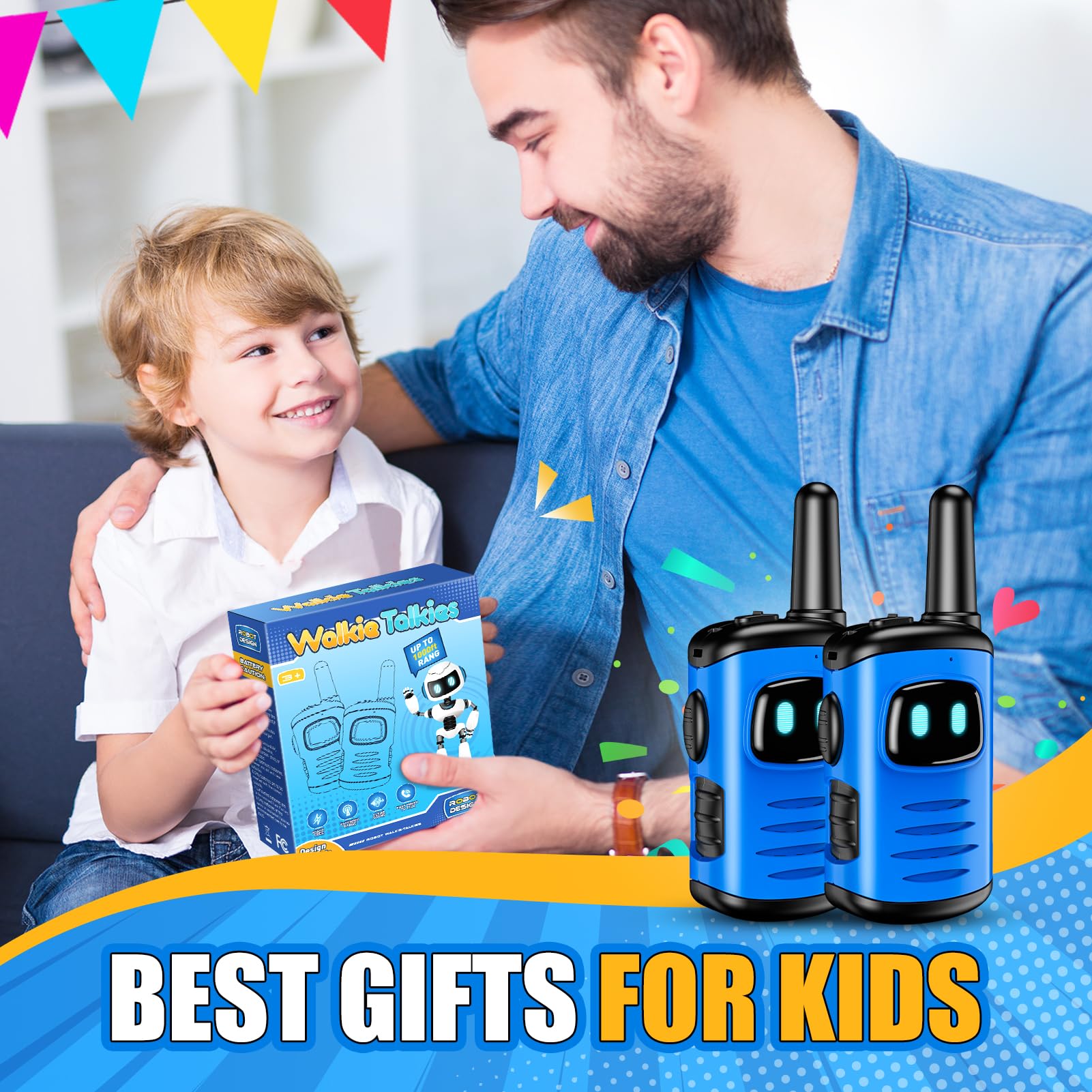 EUCOCO Giochi Bambini 3 4 5 6 7 8 Anni, Walkie-Talkie Bambini Regalo Bambino Bimbo 3-10 Anni Gioco Bambino 3-10 Anni Maschio Regali Natale Bambini Giocattoli Bambino 3-10 Anni Giochi da Esterno