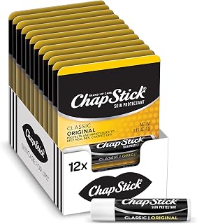 ChapStick Classic Original Lip Balm Tubes, 12-Pack (0.15 oz Each) - Trusted Lip Protection for Dry, Chapped Lips
