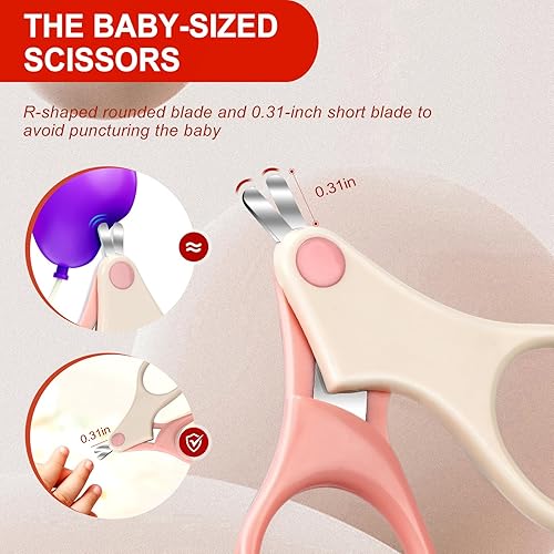 Miniatura 3 de Peterboo - Kit de uñas para bebé, juego de cuidado de uñas 4 en 1 con bonito estuche de retoño, cortaúñas para bebés, tijeras, lima de uñas y