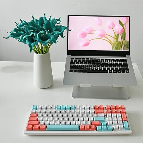 Miniatura 8 de Mandy's - 20 flores artificiales turquesa de lirio de cala de seda de 13.4 pulgadas para el día de Pascua, hogar, cocina y boda