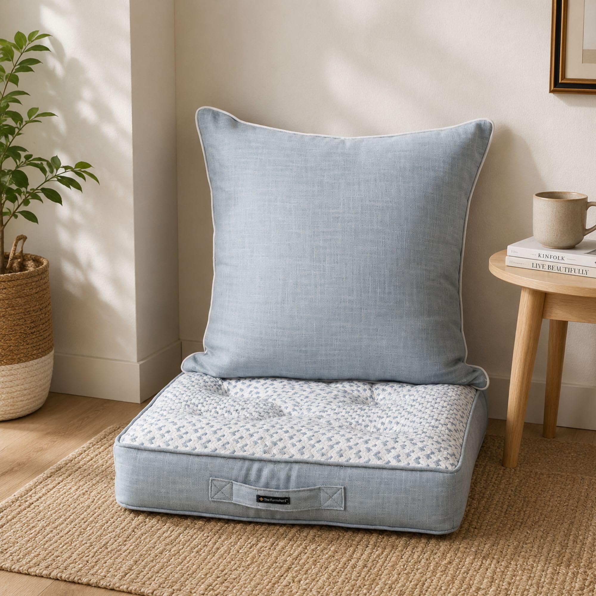 Orange Woven Floor Cushion - Cozy Seating & Meditation -21