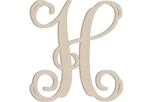 Ornate Wooden Initial H Wall Art for Weddings and Homes
