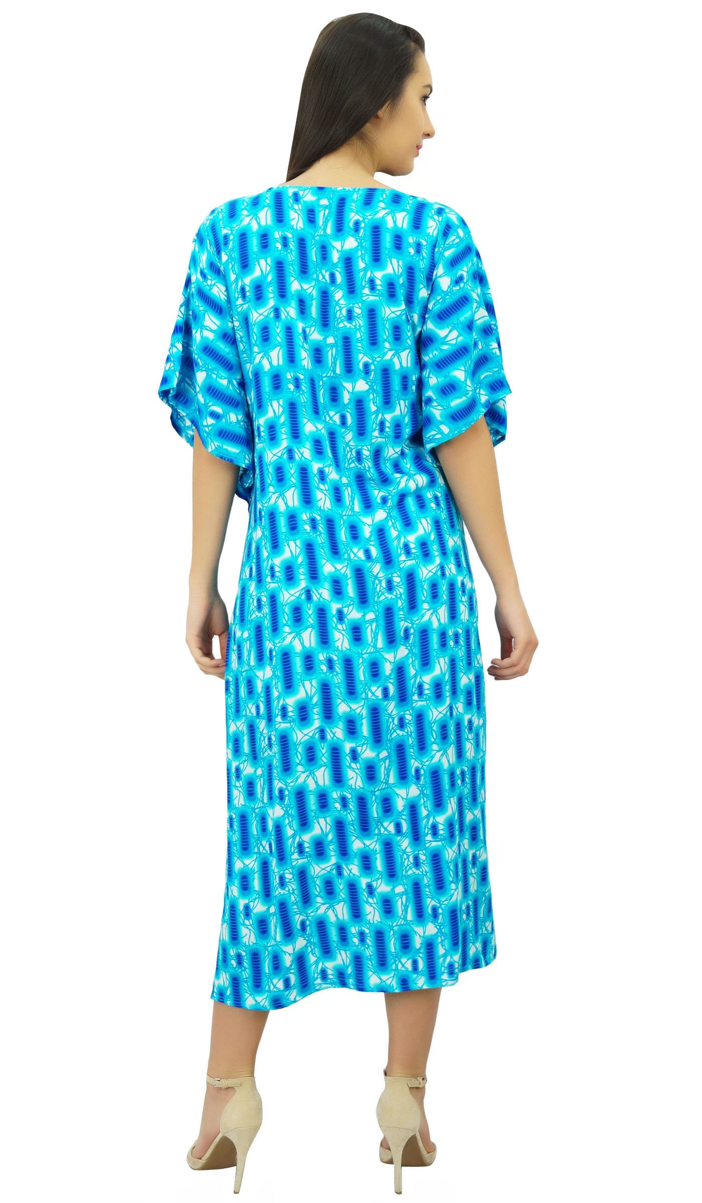 Bimba para Mujer Maxi Largo caftán Kimono rayón diseñador de Encubrimiento Noche Playa caftán