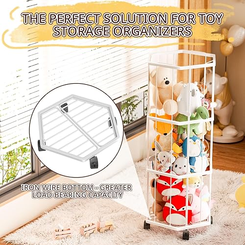 Miniatura 6 de Almacenamiento de animales de peluche de metal extra grande, organizador y soporte  Oso de peluche y almacenamiento de juguetes para sala de juegos,