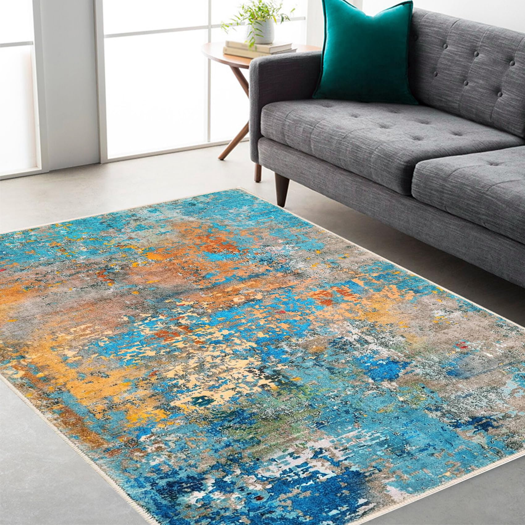 Tapis extérieure et intérieure multicolore esthétique pour maison 160x200 cm