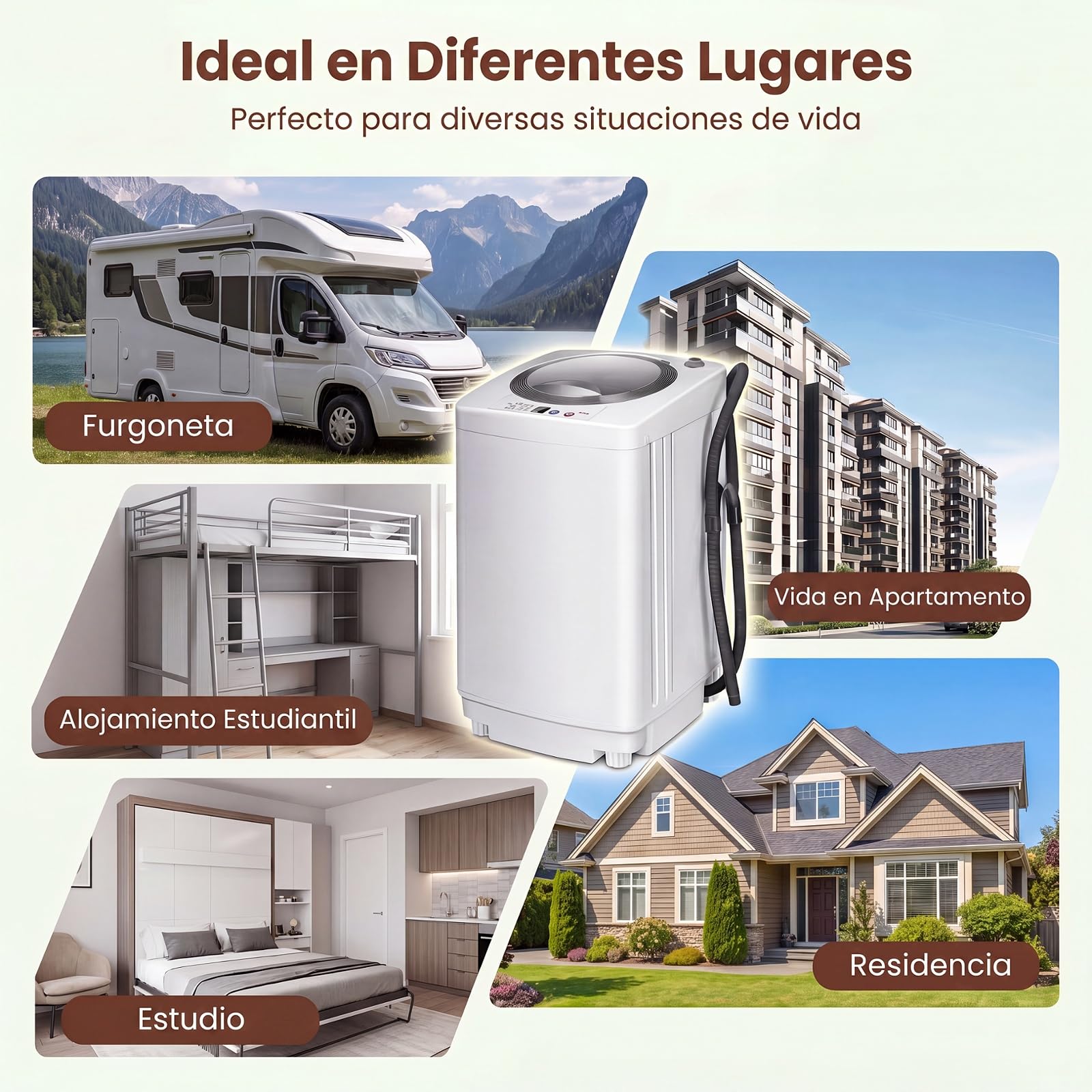 GYMAX Lavadora 3,5 kg, Carga Superior Totalmente Automática con Bomba, Centrifugado, Pantalla LED y 6 Programas, Lavadora Mini Ideal para Apartamentos y Autocaravanas, 40 x 42 x 75 cm