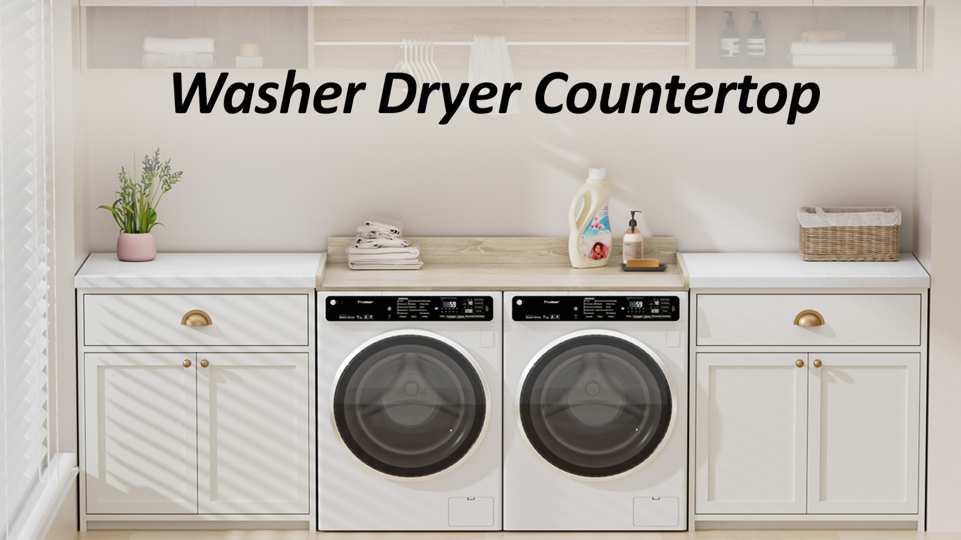 Washer Dryer Countertop With Shelf, Washer Dryer Topper