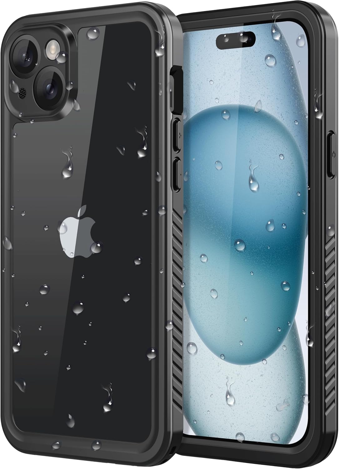 Diverbox for iPhone 15 Plus Case 10 Feet [Waterproof] [Shockproof] [Military Dropproof][Dustproof] [Built-in Screen Protector] Full Body Heavy Duty Protection Phone Case Cover (Black-FS) IPHONE 15 PLUS BLACK(FS)
